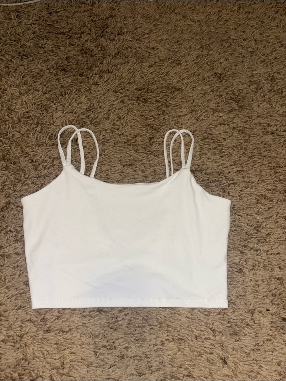Halara White and Balck Double-Strap Crop Tank Top